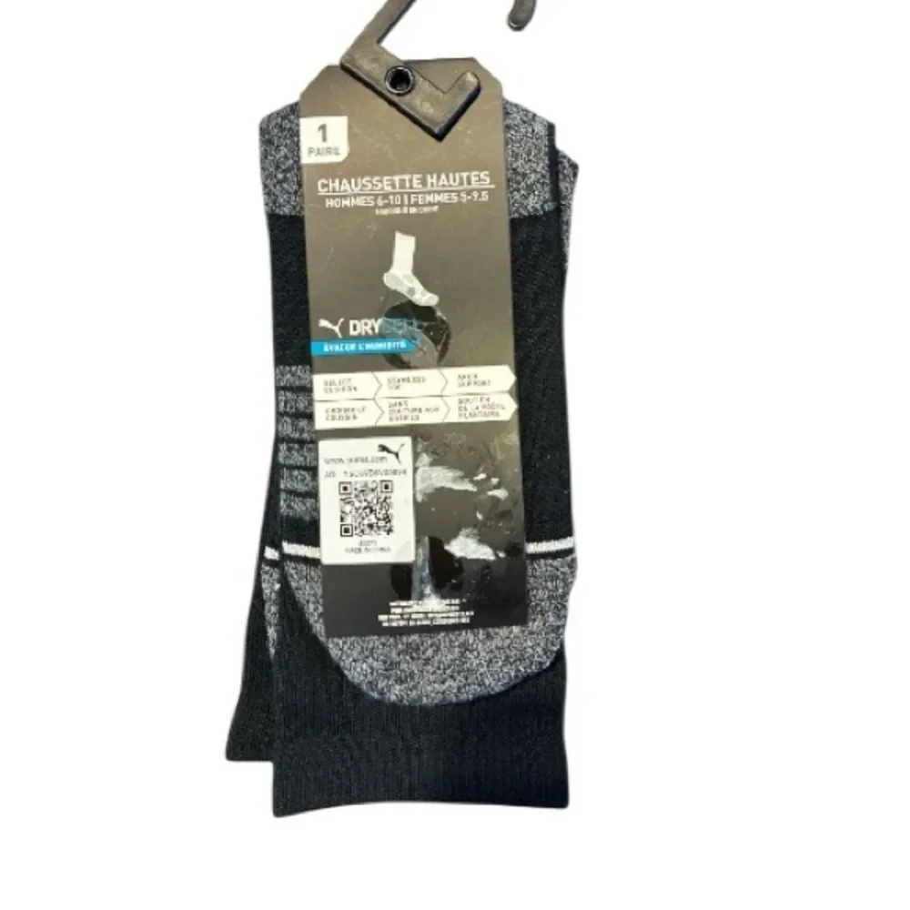 Puma Black and Gray Crew Athletic running crew Socks men's 6-10 or W 5-9.5